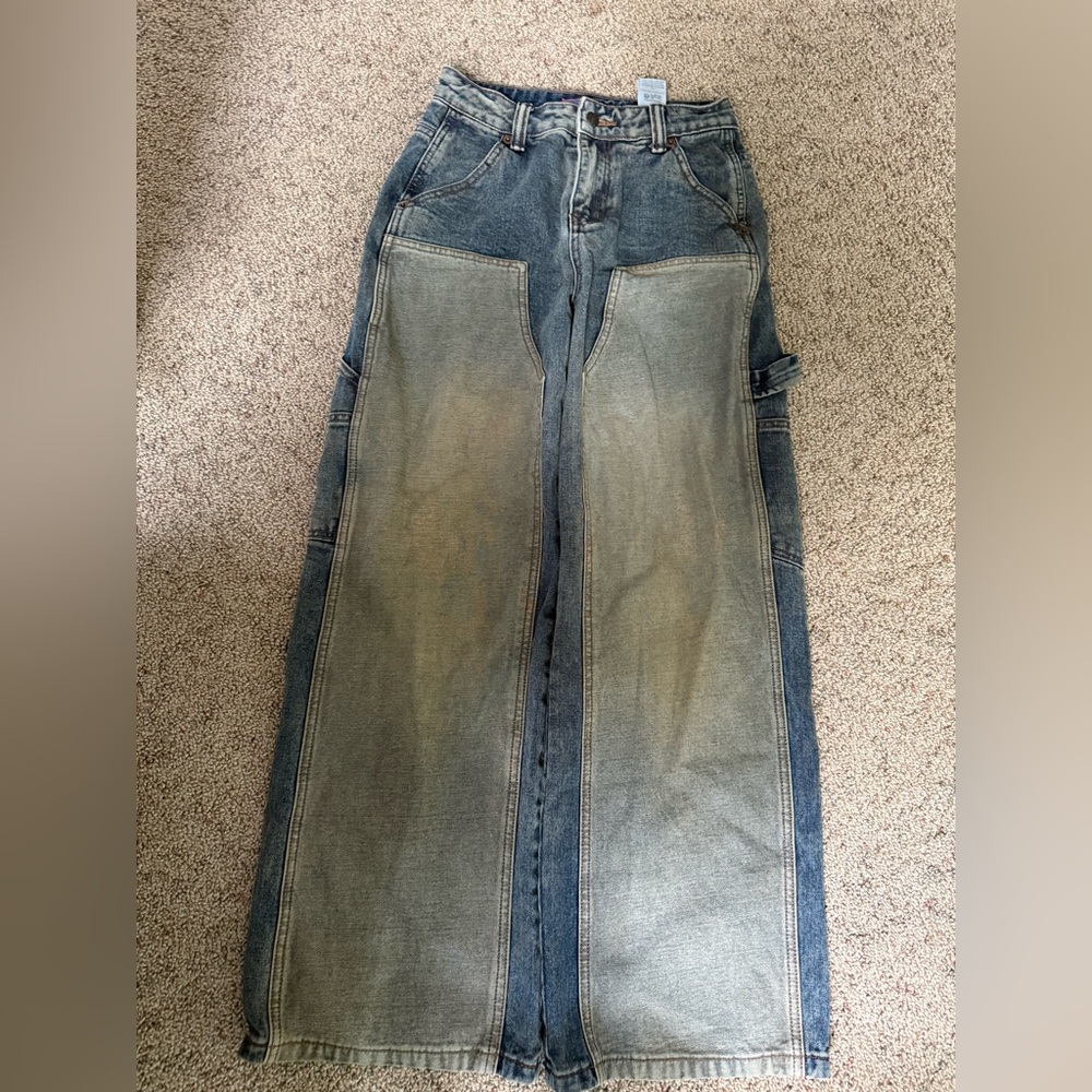 Edikted contrast panel low rise Jeans